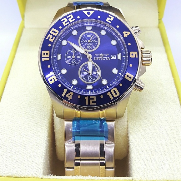 (1 IN STOCK)New Invicta chrono blue dial watch.